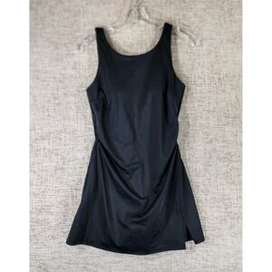LL Bean BeanSport Swim Dress Womens 8 Black Modest UPF 50+ Shorts Liner
